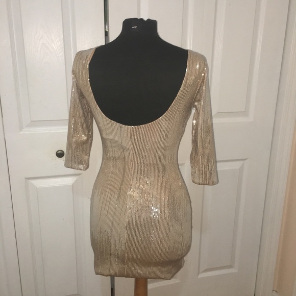 As U Wish gold sequin dress. - Picture 3 of 7